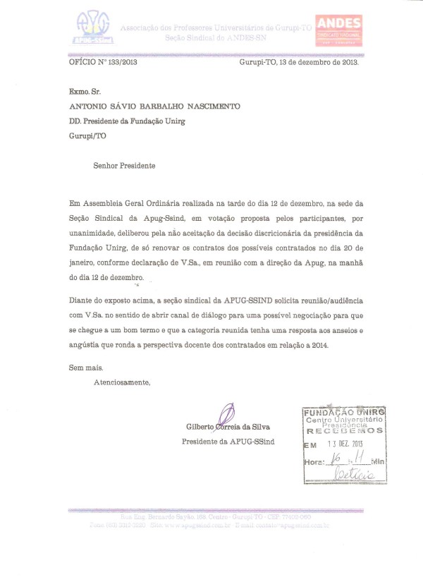 APUG-SSIND CONVOCA TODOS OS SINDICALIZADOS PARA REUNIÃO NO CENTRO ADMINISTRATIVO DA UNIRG
