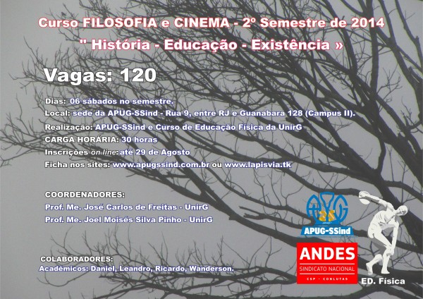 Apug-Ssind abre inscrições para curso de extensão Filosofia e Cinema