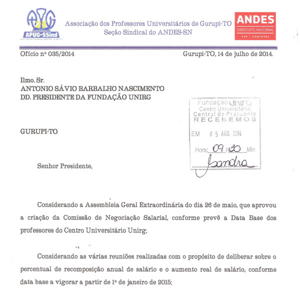 APUG-SSIND apresenta proposta para Data Base 2015