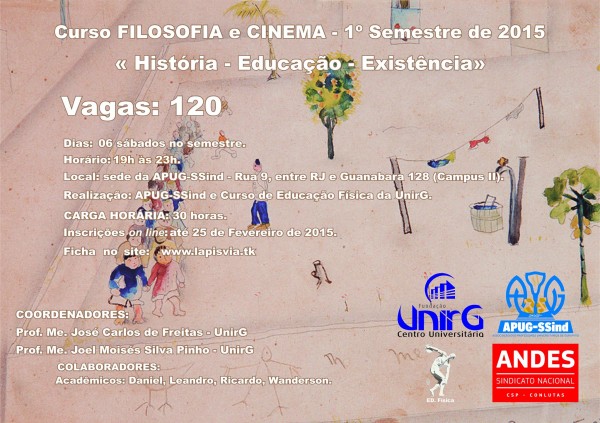 Abertas inscrições para Curso de Filosofia e Cinema 2015