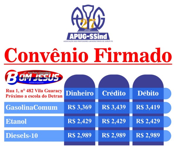 Apug fecha convênio com posto de gasolina em Gurupi
