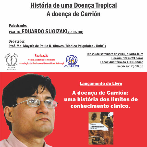 APUG-SSind e Centro Acadêmico da Medicina promovem PALESTRA e LANÇAMENTO DE LIVRO