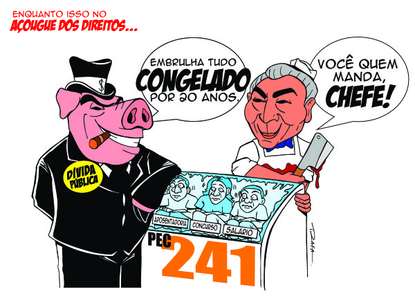 Docentes fazem mobilização na Câmara contra a PEC 241/2016