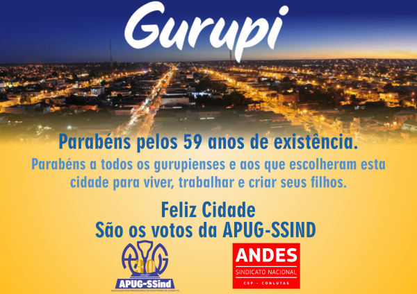 Parabéns Gurupi pelos 59 anos de emancipação política