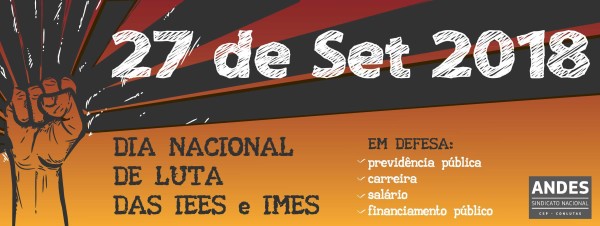 Dia Nacional de Luta nas Instituições de Ensino Estaduais e Municipais será nesta quinta (27)