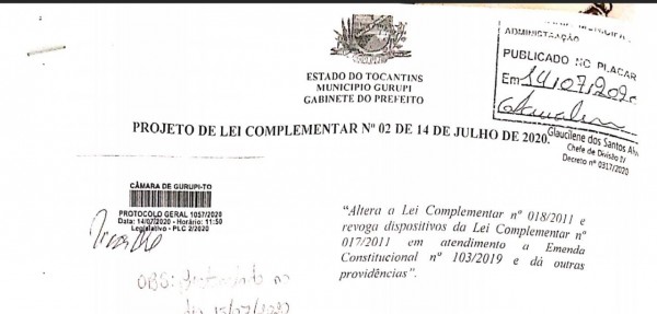 Projeto da reforma do GurupiPrev será apresentado novamente na Câmara dia 21