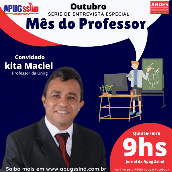 Professor e defensor público Kita Maciel será o entrevistado da Rádio Apug nesta quinta-feira (15/10)