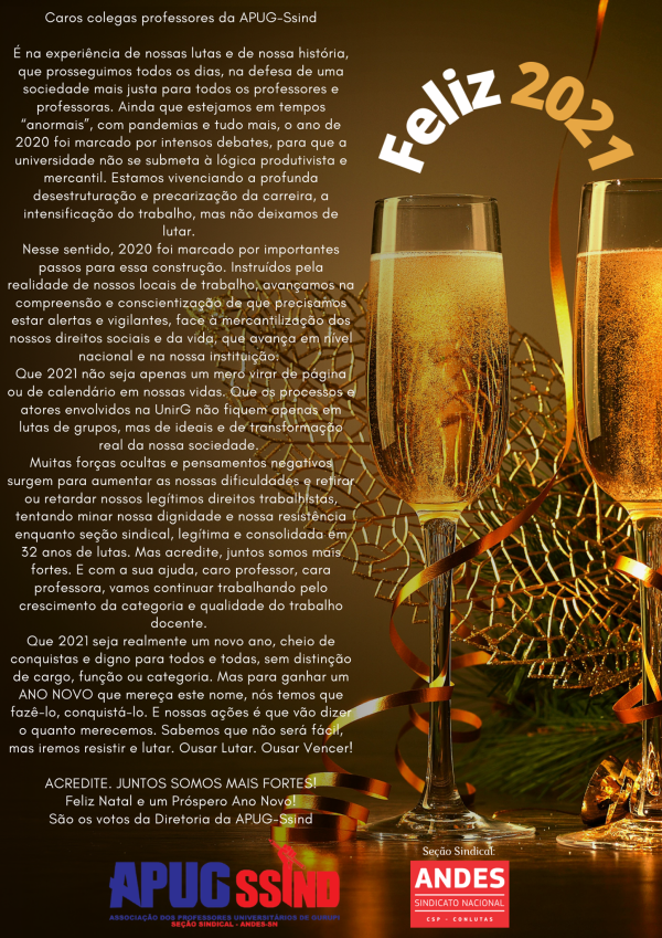 Mensagem de Fim de Ano aos Professores e Professoras da UnirG