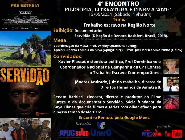 Filosofia e Cinema debate trabalho escravo em “Servidão” há mais de cinco séculos no Brasil