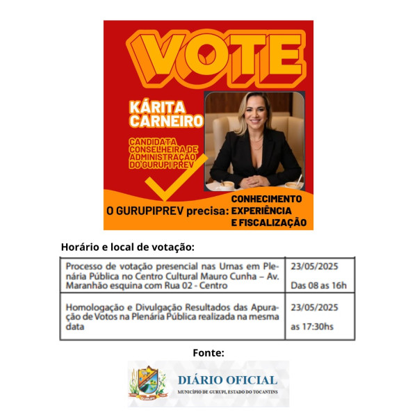 ELEIÇÃO DO CONSELHO DO GURUPIPREV ACONTECE HOJE