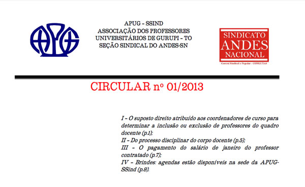 Circular N° 001/2013