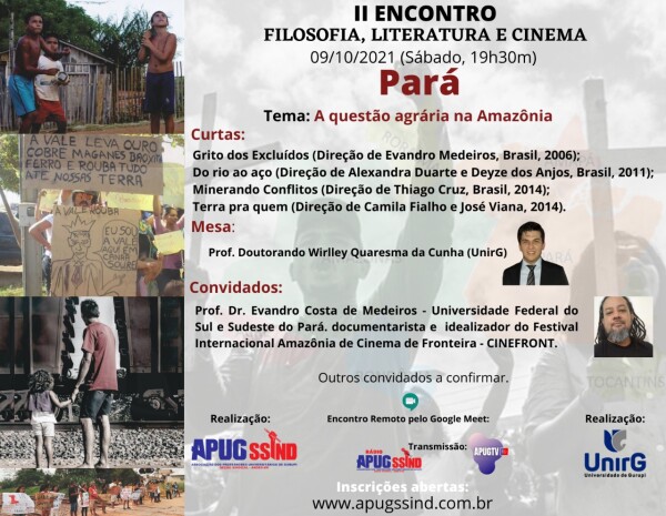 Filosofia, Literatura e Cinema debate neste sábado (9/10) o conflito agrário na Amazônia