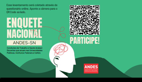 Professores(as) da UnirG já podem respoder enquete do Andes sobre condições de trabalho e saúde docente no ensino superior
