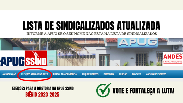 DIVULGADA LISTA DE SINDICALIZADOS APTOS A VOTAR NAS ELEIÇÕES APUG 2023