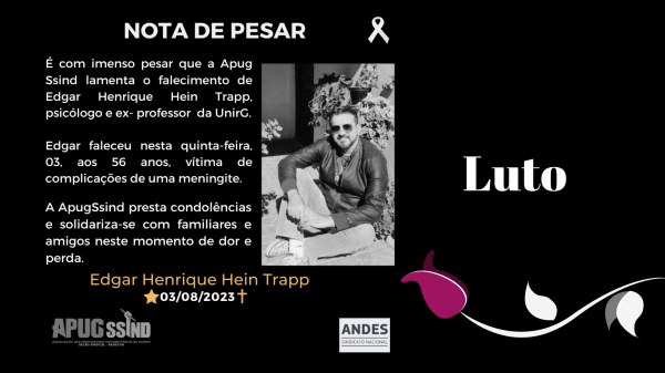 Apug lamenta falecimento do Professor Edgar Henrique Hein Trapp