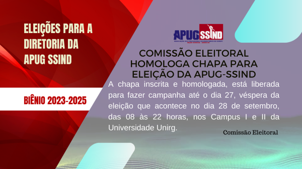 Comissão Eleitoral homologa chapa para eleição da Apug-Ssind