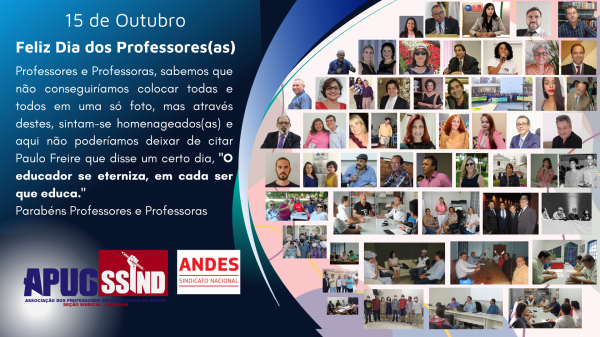 Apug parabeniza aos Professores e Professoras pelo seu dia
