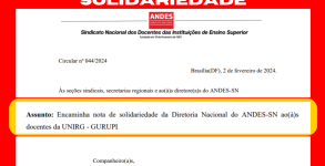 Nota de Solidariedade