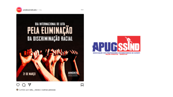 ANDES ALERTA: 21 DE MARÇO, É DIA INTERNACIONAL DE LUTA PELA ELIMINAÇÃO DA DISCRIMINAÇÃO RACIAL