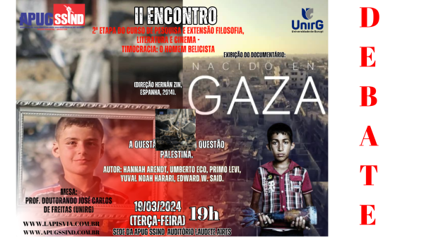 Nesta terça: Dia 19/03, o Filosofia debate a questão judaica e a questão palestina
