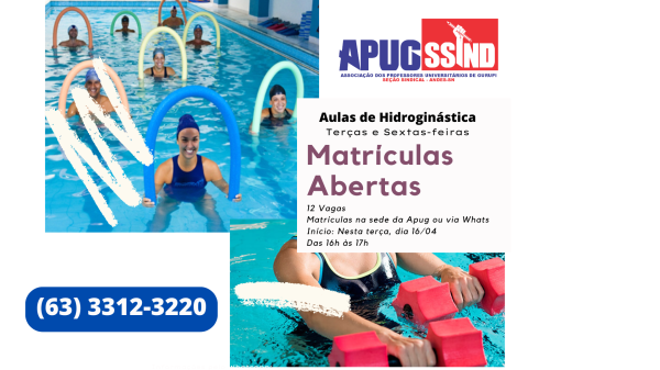 Apug abre inscrições para aulas de Hidroginástica