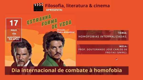 Filosofia e Cinema, debate Homofobias Internalizadas nesta sexta, dia 17