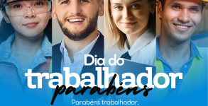 Post para Instagram Dia do trabalhador moderno azul e amarelo